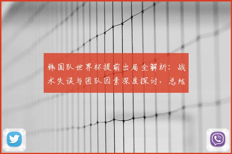 韩国队世界杯提前出局全解析：战术失误与团队因素深度探讨，总结失败教训